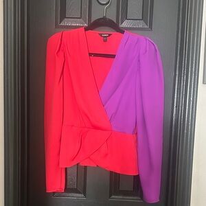 Express Red and Purple Women's Blazer